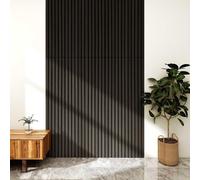 3D panneau mural acoustique set de 8 'Vang' 5,76 m² imitation chêne, gris