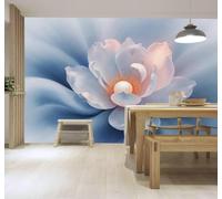 3D Papier Peint Doux Bleu Élégant Perle Pétales | Texture Soyeuse Haut de Gamme Adaptée au Bureau à la Salle Manger au Coin Canapé Chambre Salon et Mur Derrière TV-200cm×140cm