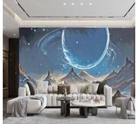 3D Papier Peint Esthétique Sommets Ciel Étoilé Paysage | Soie Texturée Haut de Gamme Idéale Pour le Bureau la Salle à Manger Salon Chambre Canapé et Décoration Murale-300cm×210cm