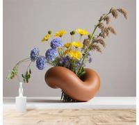 3D Papier Peint Jaune Bleu Fleurs Abstrait Vase En Céramique | Texture Soyeuse Haut de Gamme Adaptée au Bureau à la Salle Manger au Coin Canapé Chambre Salon et Mur Derrière TV-200cm×140cm