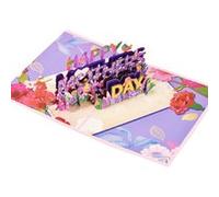 3D Pop up carte de vœux fête des mères FONGWAN bouquet de vacances cadeau-A multicolore G