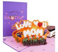 3D Pop up carte de vœux fête des mères FONGWAN bouquet de vacances cadeau-C multicolore G