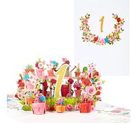 3D Pop-up Cartes d'anniversaire,Fleurs Cartes de 1er anniversaire avec Enveloppe,Cartes d'anniversaire Universelles,Convenant aux Anniversaires,aux Mariages,aux Amitiés et aux Intronisations