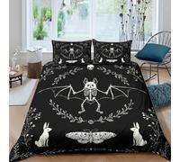 3D Printed Chauve-souris Squelette Housse de Couette, Microfibre Housse de