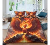 3D Printed Housse Phoenix, Microfibre Housse de Couette Fermeture Invisible