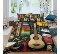 3D Printed Musique Duvet Cover, Microfibre Housse de Couette Fermeture