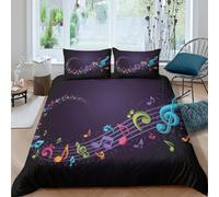 3D Printed Musique Duvet Cover, Microfibre Housse de Couette Fermeture