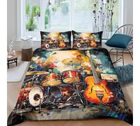 3D Printed Musique Duvet Cover, Microfibre Housse de Couette Fermeture