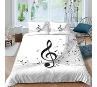 3D Printed Musique Housse de Couette, Microfibre Housse de Lit Fermeture