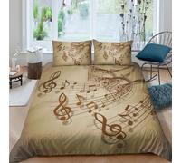 3D Printed Notes de Musique Housse de Couette, Microfibre Housse de Lit