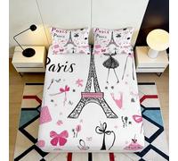 3D Printed Paris Motif, Microfiber Drap Housse, Couvre-lit, antidérapant