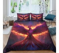 3D Printed Phoenix Housse de Couette, Microfiber Couvre-lit Fermeture