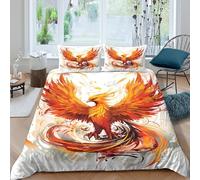 3D Printed Phoenix Housse de Couette, Microfiber Housse de Lit Fermeture