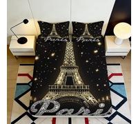 3D Printed Tour Eiffel Paris Drap-Housse, Microfiber Couvre-lit