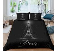 3D Printed Tour Eiffel Paris Housse de Couette, Microfibre Couvre-lit
