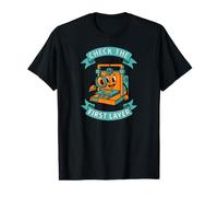 3D Printing Check First Layer Retro Maker Mascot T-Shirt Graphique avec Valeur