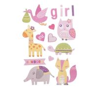 3d Sticker En Papier Bébé, Rose Layette, 15 Pces, Avec Effets,