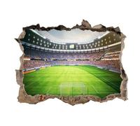 3D Sticker Mural de Salon,Stickers Muraux 3D Football Arène,Poster du Stade Chambre D'enfant,Autocollant Mural