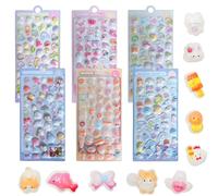 3D Stickers Bambini, 300+ Pièces Mini Puffy Stickers, Set of 6 Animali Adesivi Puffy, Sticker Bambini Attacca Stacca, pour Adulte Enfant DIY Bullet Journal Album Photo Artisanat Cahier