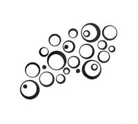 3D Stickers Muraux Acrylique Cercle Creux Style Nordique Autocollant Multicolore 24 Pièces Décoration pour Chambre Salon Bureau Décoration Murale Moderne (Noir)