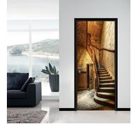 3D Stickers Porte Autocollants de Décoration pour Porte, WOVTE Pvc Trompe L'oeil Mural,Decoration Porte,L(45x200cmx2Pcs),Style K