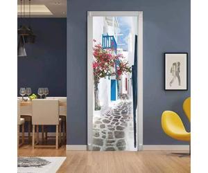 3D Stickers Porte Autocollants de Décoration pour Porte, WOVTE Pvc Trompe L'oeil Mural,Decoration Porte,L(45x200cmx2Pcs),Style A
