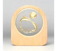 3D système solaire cristal boule lampe de table base en bois décoratif éclairer signe gravé ornement sculpture maison artisanat décor présent pour les femmes amis