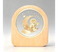 3D système solaire cristal boule lampe de table base en bois décoratif éclairer signe gravé ornement sculpture maison artisanat décor présent pour les femmes amis