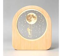 3D système solaire cristal boule lampe de table base en bois décoratif éclairer signe gravé ornement sculpture maison artisanat décor présent pour les femmes amis