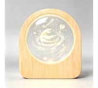 3D système solaire cristal boule lampe de table base en bois décoratif éclairer signe gravé ornement sculpture maison artisanat décor présent pour les femmes amis