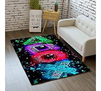 3D Tapis Graffiti Console De Jeu Motif Tapis Salon Moderne Chambre Carre Enfant Ado Flanelle Décoration Tapis, Gamer Tapis de Chaise Orange Gris Noir Lavable Antidérapant (Multi D,80x160 cm)