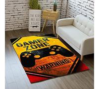 3D Tapis Graffiti Console De Jeu Motif Tapis Salon Moderne Chambre Carre Enfant Ado Flanelle Décoration Tapis, Gamer Tapis de Chaise Orange Gris Noir Lavable Antidérapant (Multi B,120x160 cm)