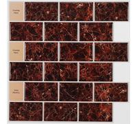 3D Tile Brick Stone Wall Sticker Autocollant étanche en mousse - Or
