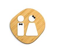 3DP Signs WC C3 - Plaque en relief, en bois, motif homme - femme, pictogramme pour toilettes, portes, locaux, bureaux, personnalisable