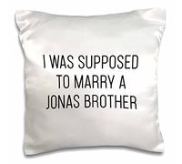 3dRose Tory Anne Collections pc-324391-1 Taie d'oreiller avec Citations « I Was Supposed to Marry a Jonas Brother » Blanc