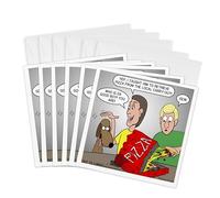 3drose Training le chien à rapporter à pizza - Cartes de vœux, 6 par 15,2 cm, Lot de 6 (GC 4516 1)