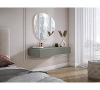 3E 3xE living.com Coiffeuse Suspendue avec Deux tiroirs, façade rainurée - aloès Vert, 100 x 40 x 16 cm