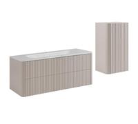 3E 3xE living.com Ensemble Salle de Bains à Vasque et Demi-Colonne, Cachemire, 120 x 48 x 44 cm