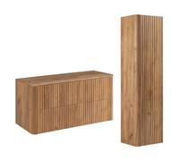 3E 3xE living.com Ensemble Salle de Bains Meuble 100 à Plan et Colonne, chêne Craft, 100,80 x 48,4 x 44,2 cm