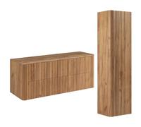 3E 3xE living.com Ensemble Salle de Bains Meuble 120 à Plan et Colonne, chêne Craft, 120,80 x 48,4 x 44,2 cm