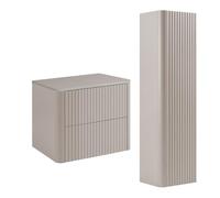 3E 3xE living.com Ensemble Salle de Bains Meuble 60 à Plan et Colonne, Cachemire, 60,80 x 48,4 x 44,2 cm