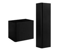 3E 3xE living.com Ensemble Salle de Bains Meuble 60 à Plan et Colonne, Noir, 60,80 x 48,4 x 44,2 cm