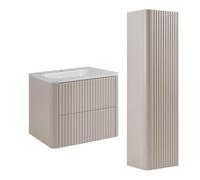 3E 3xE living.com Ensemble Salle de Bains Meuble 60 à Vasque et Colonne, Cachemire, 60,30 x 48,4 x 43,7 cm