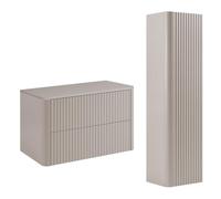 3E 3xE living.com Ensemble Salle de Bains Meuble 80 à Plan et Colonne, Cachemire, 80,80 x 48,4 x 44,2 cm