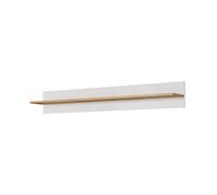 3E 3xE living.com Étagère Suspendue, Blanc + Blanc Brillant + Chêne Grandson, 138 x 20 x 20 cm