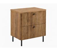 3E 3xE living.com Meuble de Salle de Bain sur Pieds avec Plan 60, chêne Craft doré + Plan chêne Craft, poignées en Trois Couleurs, Pieds Noirs, 60 x 44,4 x 73,6 cm