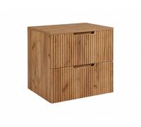 3E 3xE living.com Meuble de Salle de Bain Suspendu 60 cm à tiroirs, Coloris chêne Craft + Plan de Travail chêne Craft, avec poignées, 60 x 46 x 58,6 cm