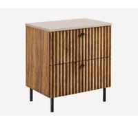 3E 3xE living.com Meuble de Salle de Bain Suspendu avec Plan 60, chêne Craft doré + Plan Cachemire, poignées en Trois Couleurs, 60 x 44,4 x 58,6 cm