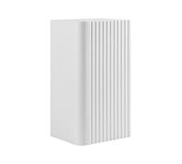 3E 3xE living.com Meuble de Salle de Bains Suspendu, Demi-Colonne avec Porte, 3 étagères, Blanc, 35 x 68 x 30 cm