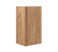 3E 3xE living.com Meuble de Salle de Bains Suspendu, Demi-Colonne avec Porte, 3 étagères, Chêne Craft, 35 x 68 x 30 cm